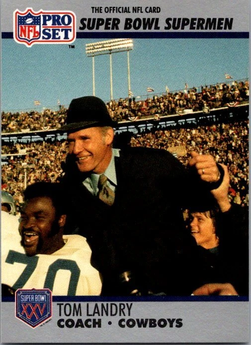 1990 Pro Set Super Bowl XXV Silver Anniversary Tom Landry #27 for