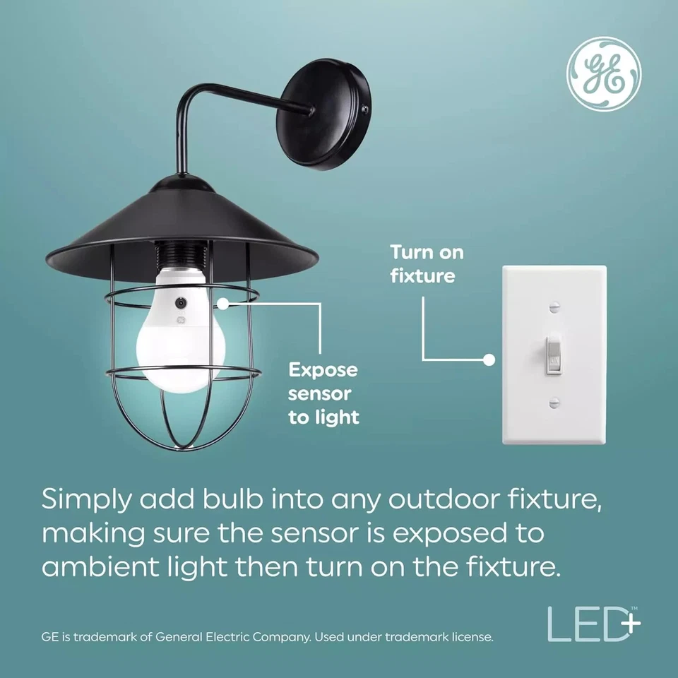 GE LED+ Dusk to Dawn LED Light Bulbs, Automatic On/Off Outdoor Security Lights - Image 3 of 4