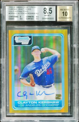 Clayton Kershaw 2006 Bowman Chrome GOLD Refractor Auto RC ROOKIE BGS 8.5/10 HoF!