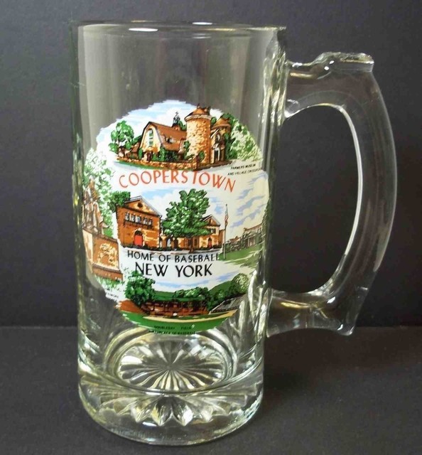 Cooperstown New York Tall Glass mug souvenir Home of Baseball 10 oz eBay