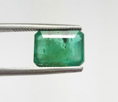 3.48 Ct Natural Rich Green Zambia Emerald Finest Quality Emerald Cut Earth Mined