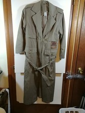 Together! Women's Green Leather Trim Cotton Duster/trench Coat, Size 6, #2988