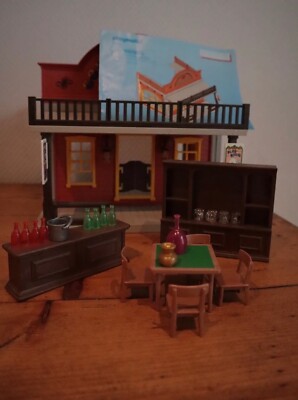 Playmobil Vintage 3787 - Saloon Golden Nugget - Set Western Complet 1994 - Boîte Et Notice