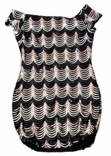 PRIVY PRIVATELY PRIVILEGED BLACK & GOLD SEQUINS CAP SLEEVE BODYCON MINI DRESS L