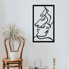 Metal Faces Line Wall Art - Unique Contemporary Wall Hanging Decor - Gift Idea