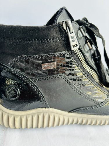 REMONTE Black Hi Tops Side Zipper Lace Up Shoes Sneakers Women Size 38 FREE POST - Picture 9 of 13