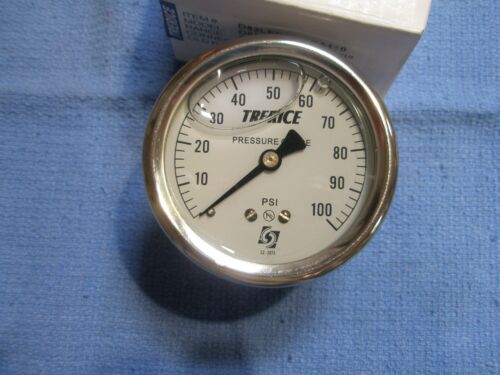 100 PSI Stainless Gauge Air Water Pressure Liquid Filled Back inlet 2-1/2" Dia - Picture 1 of 4