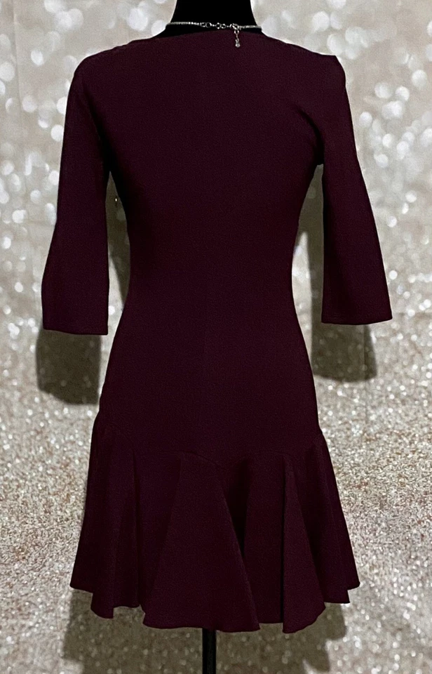 Halston Heritage плиссированные понте мини-платье sz XS  - Изображение 3 из 4