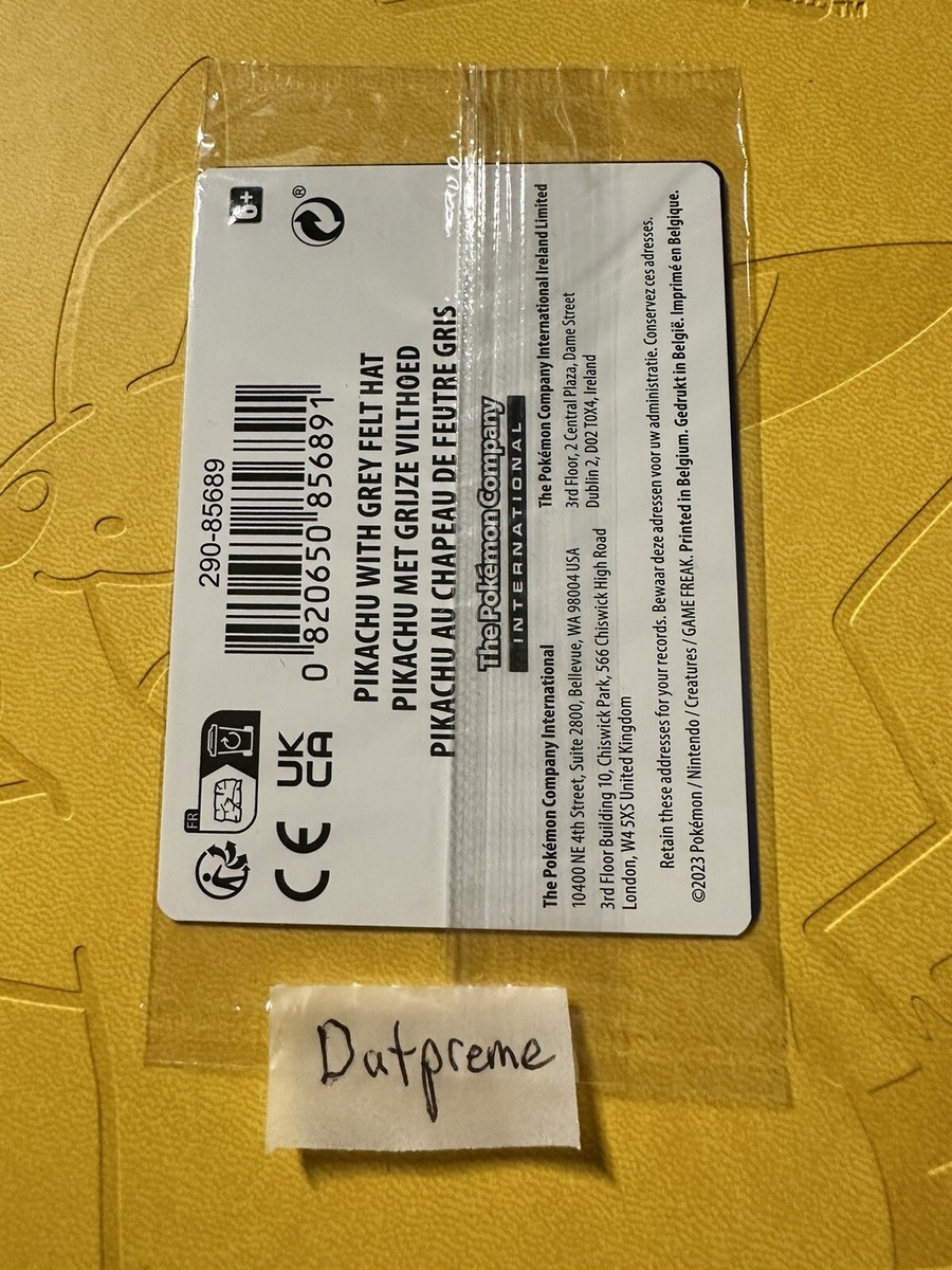 Pikachu with Grey Felt Hat 085 Promo Card Pokemon Van Gogh Museum