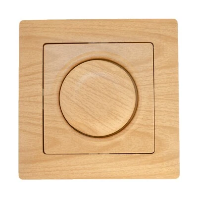 GUNSAN Visage Dimmer Schalter mit Rahmen Unterputz Eichen Holz Hell Helligkeitsregler