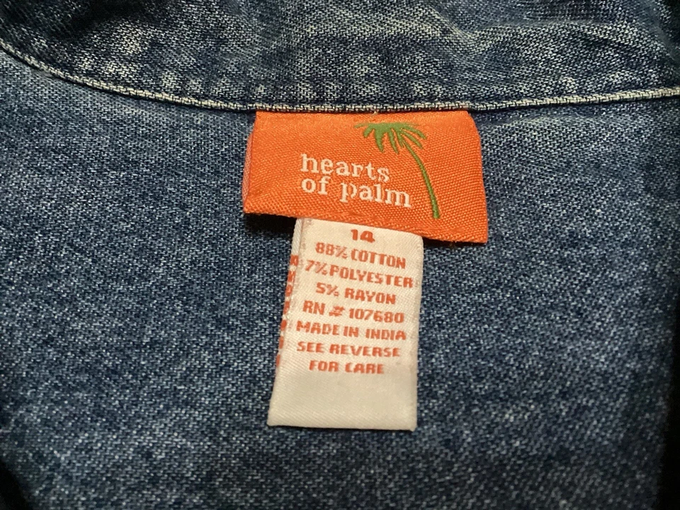 Chaqueta vaquera para mujer talla 14 corazones de palma adornada con botones (CB2WB8) Foto 3 de 4