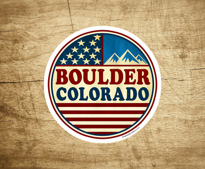 Colorado Mountain Sun Decal Sticker - Vinyl, 4" X 1.67", Denver Boulder Native Pride