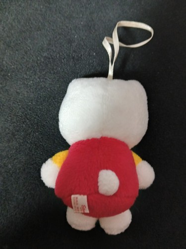 Sanrio Hello Kitty Plush Ornament with Red "K" Shirt & Bow 6" Small Vintage 2004 - Picture 3 of 4