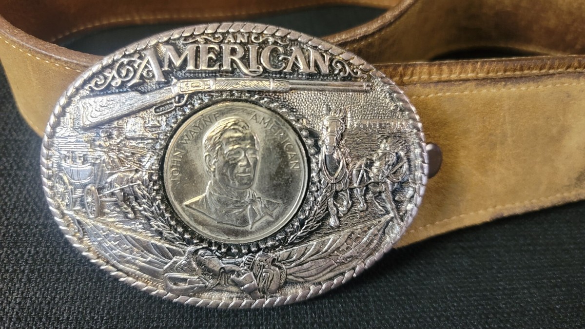 Original John Wayne Belt Buckle Award Design Metals An American