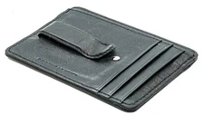 Genuine Leather Money Clip front pocket wallet with metal clip and card ID Case