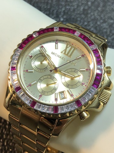Michael Kors Everest Chronograph Champagne Dial Gold Tone Women’s Watch MK5871 - Picture 21 of 22
