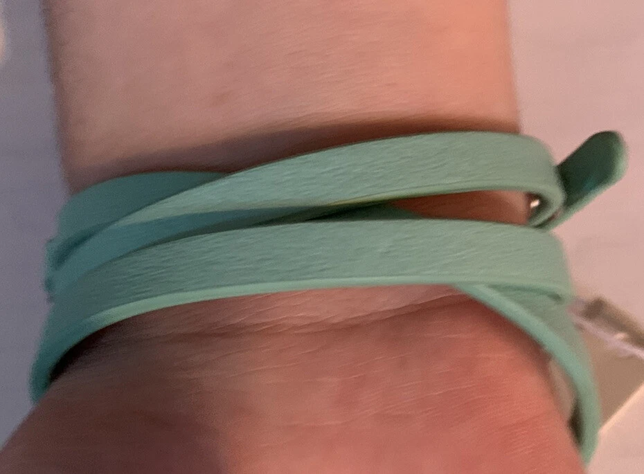 Pulsera triple cadena plata azul turquesa Tory Burch nueva con etiquetas Foto 2 de 3