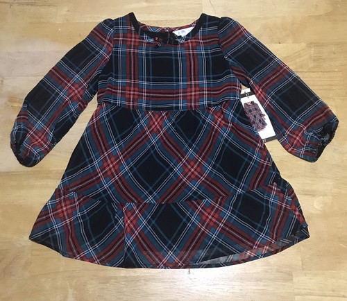 NEW Draper James Girl's 3T Mommy & Me Pullover Red Green Plaid Dress