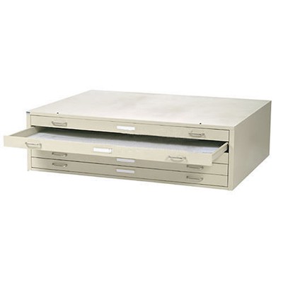 Global Industrial 41''W Flat File Cabinet 5 Drawer Putty