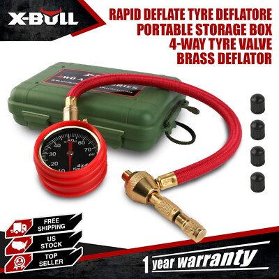 #ad X BULL Rapid Tire Deflator Tyre Air with Pressure Gauge Valve Tool 4X4 4WD Valve $28.90