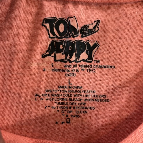 tom and jerry t shirt Men’s L Peach Pink Graphic Print - Picture 10 of 14