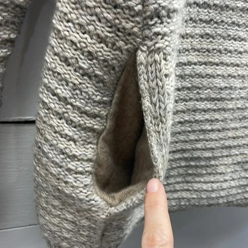 Athleta Chill Merino Wool Sweater in Tan/Grey Size Small - Picture 5 of 7