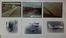 Lot of 6 Vintage Military Photographs - Army Marines Etc. - Planes WWII - Korea