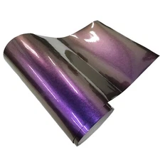 Gloss Midnight Purple Gold Metallic Flip Vinyl Car Wrap Decal Sticker Film Roll