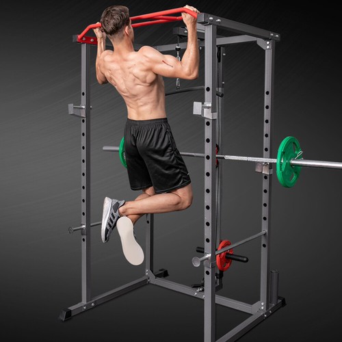Power Rack Cage Smith Machine with Lat Pulldown Squat Bench Press Home Gym - Picture 17 of 19
