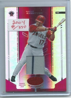 2004 Leaf Certified Mirror Red Darin Erstad Game Used Jersey #218/250 Card #48