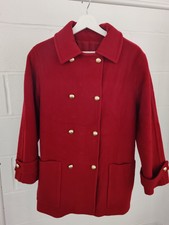 Mark Russell Ladies Double Breasted Fleece Jacket Size 12 Used Pea Coat