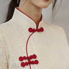 Abito Mini Cheongsam Da Donna Qipao Tradizionale Cinese Etno Vita Alta Retro