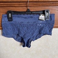 New Wacoal 870205 Halo Lace Boyshort Panties A Blue NWT