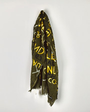 RRL Ralph Lauren Double RL Cotton Scarf Graphiti Green Rare Styled Thin Retro