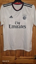 adidas Benfica Away Football Shirt White Adult L Short Sleeve Fly Emirates