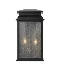 Home Decorators Sirrine 17.25" 2-Light Black Outdoor Wall Light Fixture Sconce