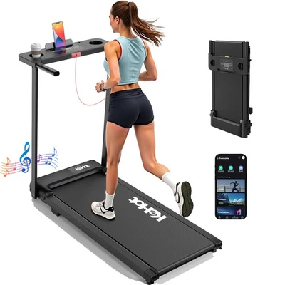 KEHOT Klappbares Laufband für Zuhause mit Bluetooth, App-Steuerung & 12 Programmen