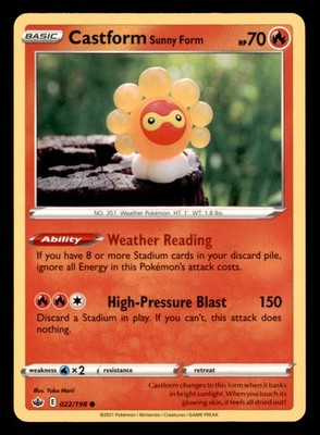 Castform Sunny Form 022/198 Common Chilling Reign Pokemon Near Mint