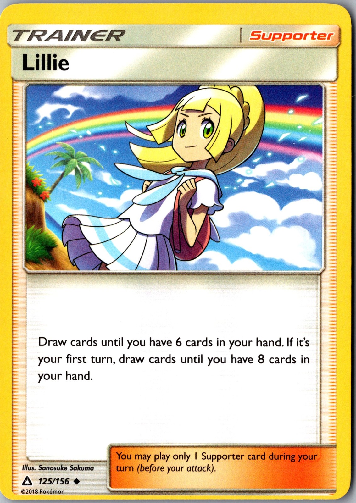 Lillie 125/156 Uncommon Ultra Prism Lightly Played Pokemon Card TCG Single