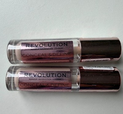Makeup Revolution Conceal & Define Concealer Twin Pack Multiple Shades Light