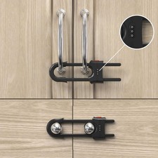4 Pack Child Proof Sliding Cabinet Door Code Locks Baby Safety 4PCS, Black