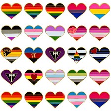 LGBTQIA Gay Flag Pride Heart Lapel Pin