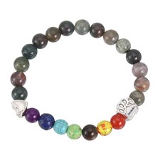 Stone Paw Bracelet,Heart Rainbow Paw Print Dog Mom Memorial Bracelet,Black Gray