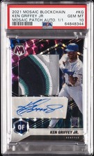 2021 MOSAIC BLOCKCHAIN BC MOSAIC BB PATCH AUTO 1/1 #KG KEN GRIFFEY JR 1/1 PSA 10