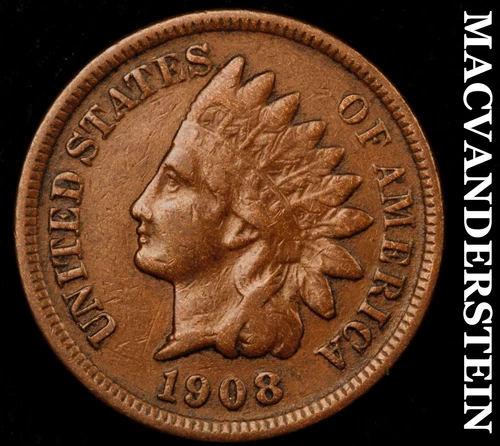 1908 Indian Head Cent - Scarce Very Fine  #i3181
