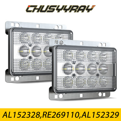 2PCS 60W LED Headlights Hood Light For Deere 6220L 6320 6320L 6420 6420L