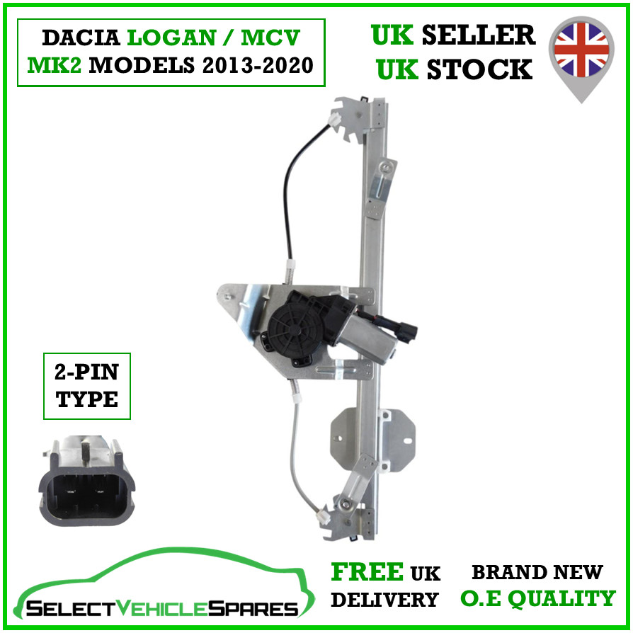 NEW DACIA LOGAN MCV MK2 DRIVERS FRONT WINDOW REGULATOR & MOTOR (2-PIN) 2013-2020