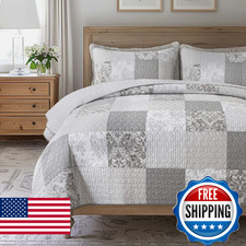 Slpr Silver Linings Cotton Quilt Set - 1 Sham Neutral Pieced Patchwork