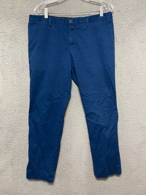 Bonobos Mens Chino Pants Size 35 Blue Stretch Adult Cotton