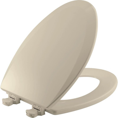 1500EC 146 Almond Elongated Molded Wood Toilet Seat with Easy-Clean & Change Hin